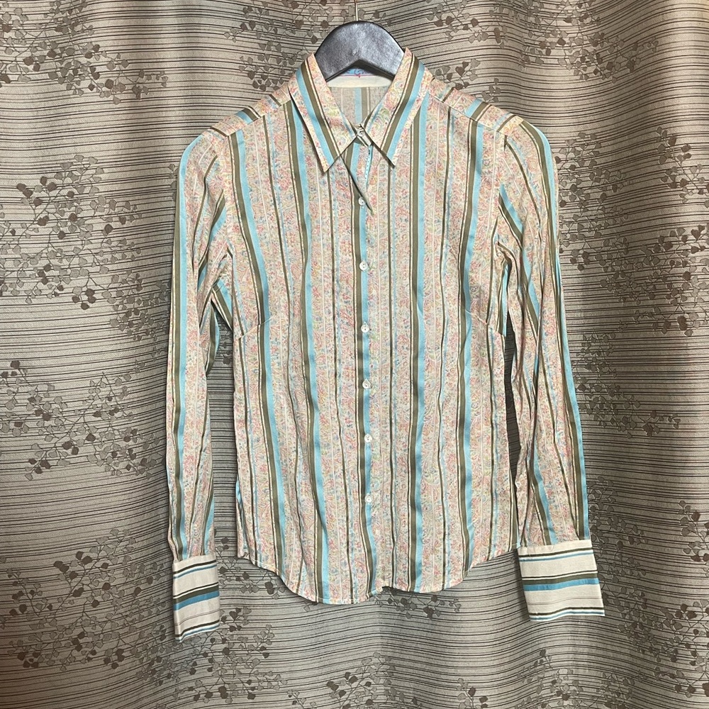 Women’s Robert Graham Striped Floral Shirt